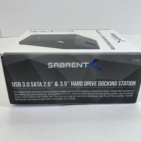 SABRENT hard drive docking station, SSD HDD 2.5" 3.5" SATA case dock (EC-UBLB) - Picture 12 of 12